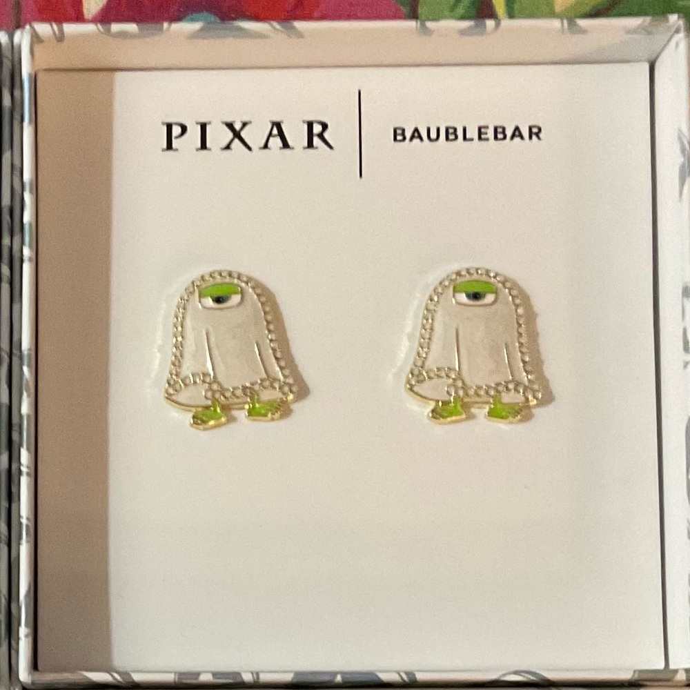 PIXAR X Baublebar Halloween Mike Wazowski White Ghost Costume Stud Earrings